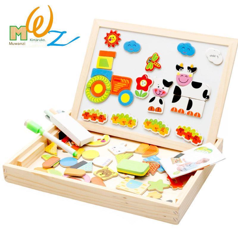 Kids engaging with magnetic puzzle - Image 2