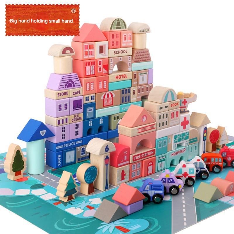Block play showing creative construction image 4