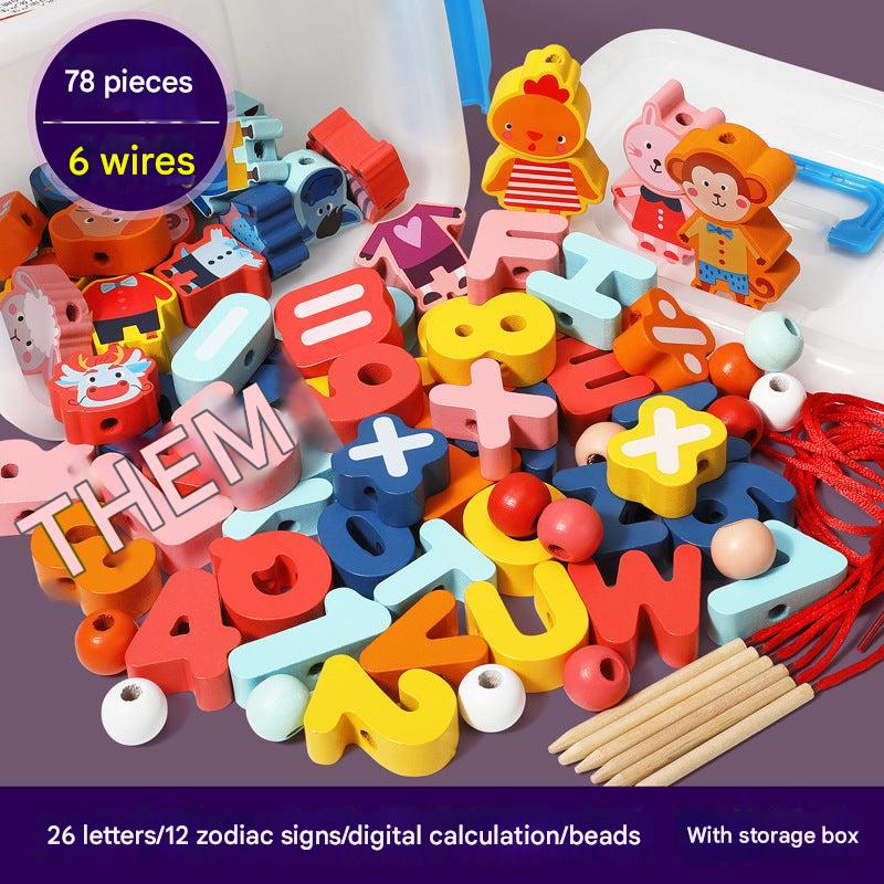 Fun fruit bead shapes for toddlers to thread