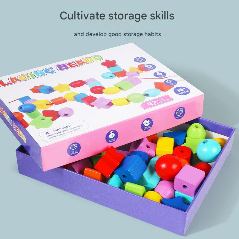Eco-friendly wooden beads set for children