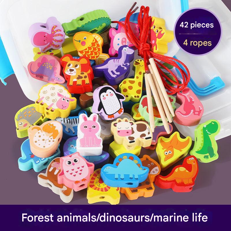 Educational toy components displayed