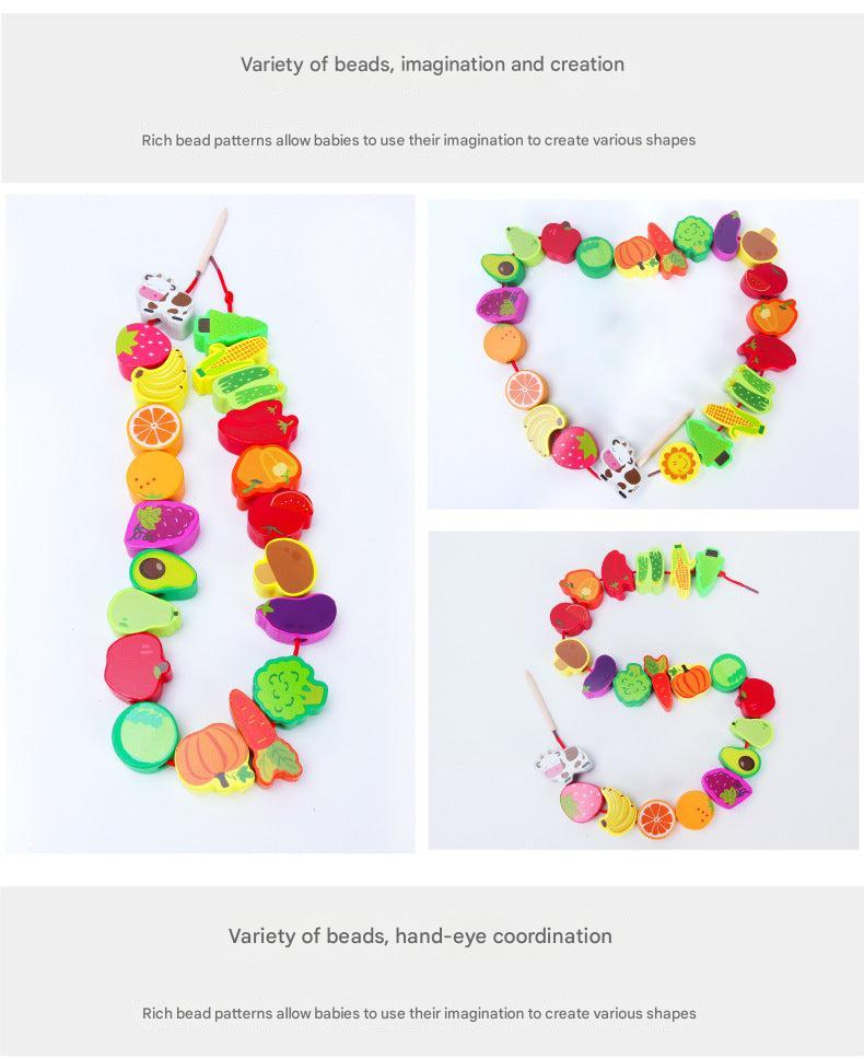 Eco-friendly wooden beads set for children