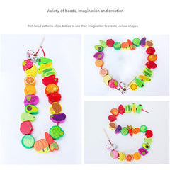 Fun fruit bead shapes for toddlers to thread