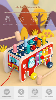 Educational playtime with wooden toy set