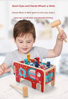 Educational playtime with wooden toy set