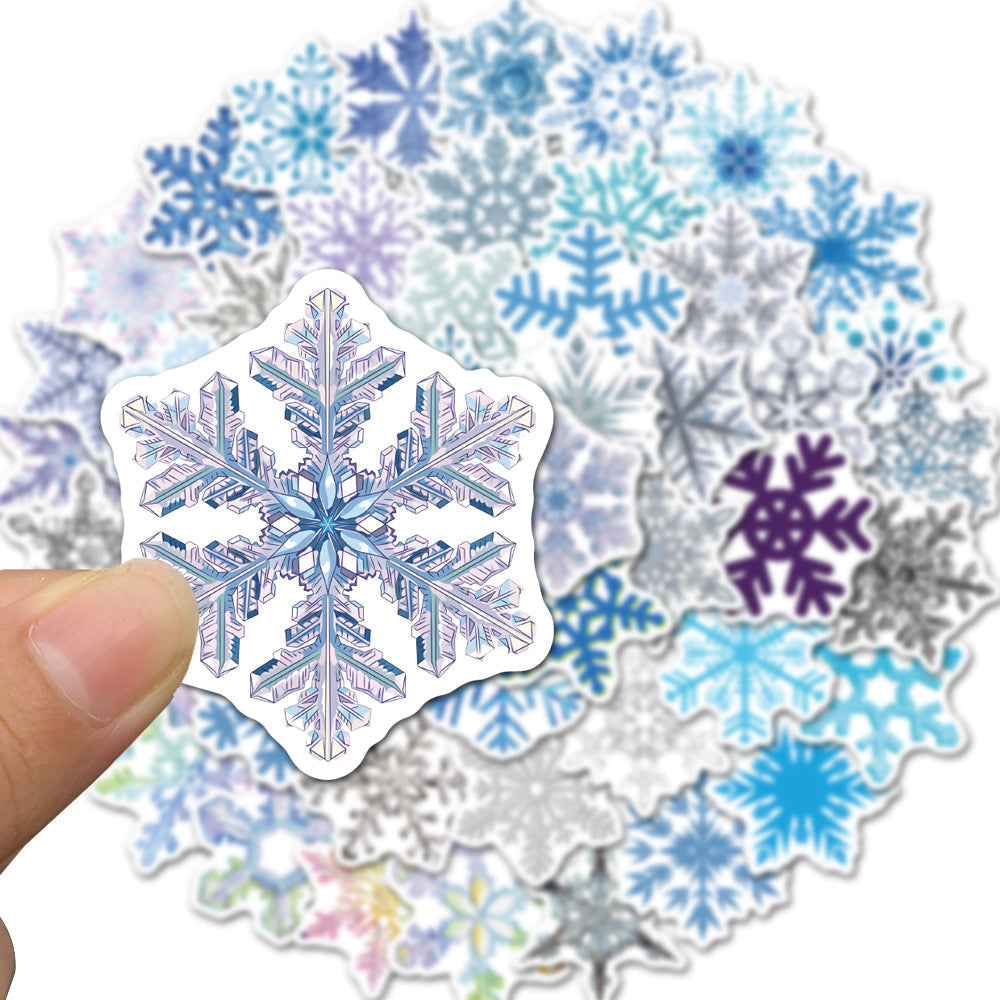 Decorative snowflake decals on living room window