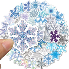 Decorative snowflake decals on living room window