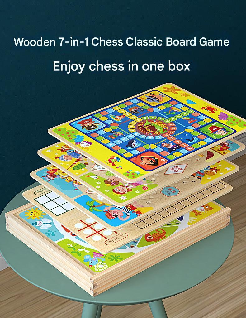 Multi-Function Wooden Chess Set for Kids - Image 2