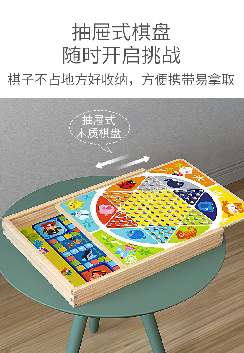 Multi-Function Wooden Chess Set for Kids - Image 4