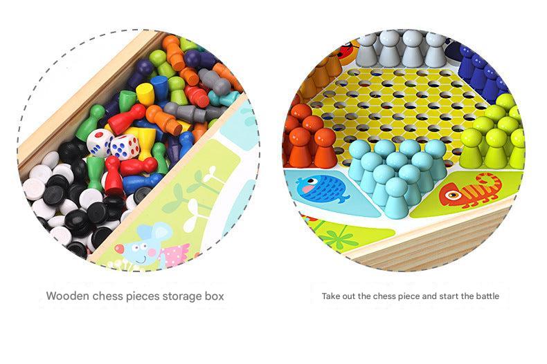 Multi-Function Wooden Chess Set for Kids - Image 5