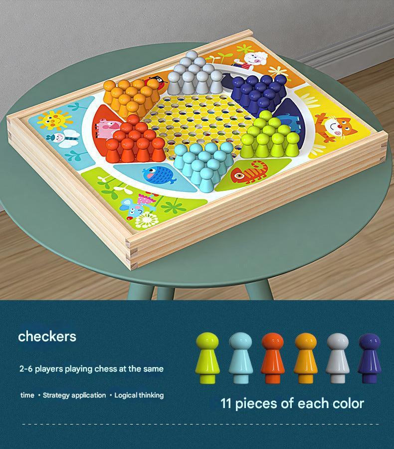 Multi-Function Wooden Chess Set for Kids - Image 7