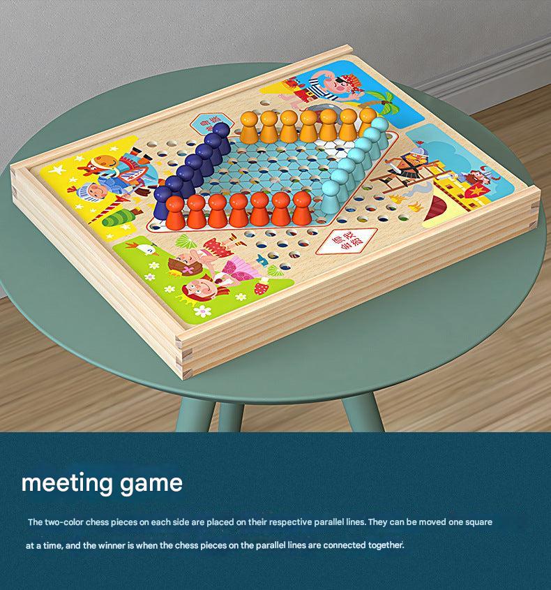 Multi-Function Wooden Chess Set for Kids - Image 9