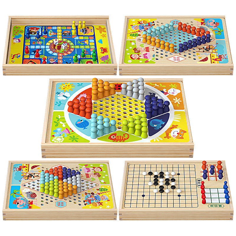 Multi-Function Wooden Chess Set for Kids - Image 4