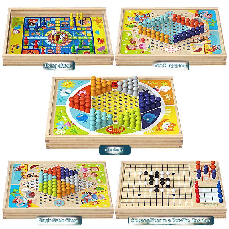Multi-Function Wooden Chess Set for Kids - Image 6
