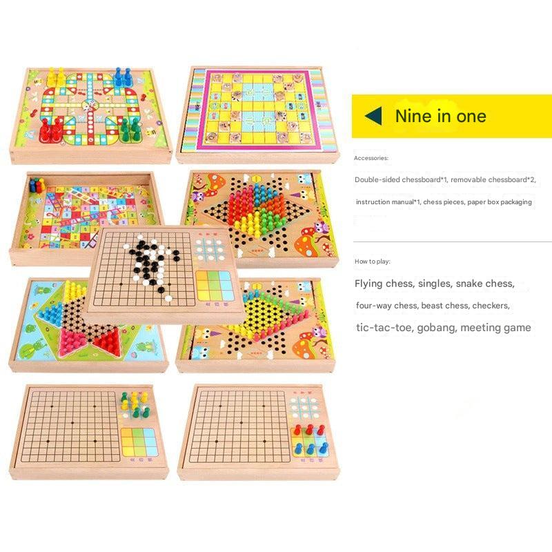 Multi-Function Wooden Chess Set for Kids - Image 8