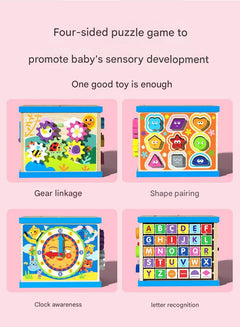 Children playing with educational toy box