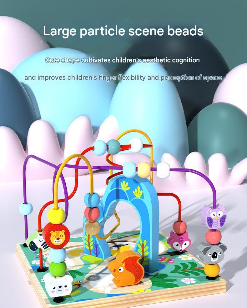Close-up of wooden multifunctional toy