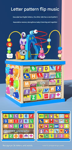 Colorful bead maze educational toy