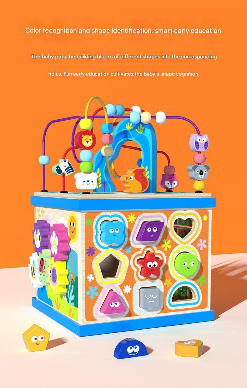Preschoolers interacting with toy box