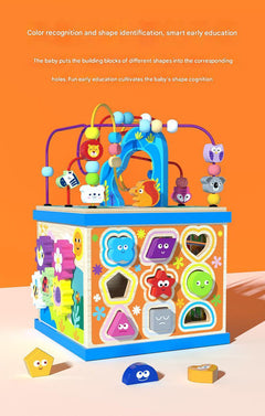 Preschoolers interacting with toy box
