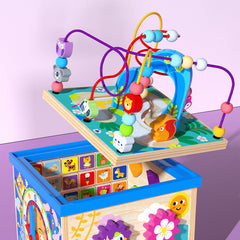 Close-up of wooden multifunctional toy