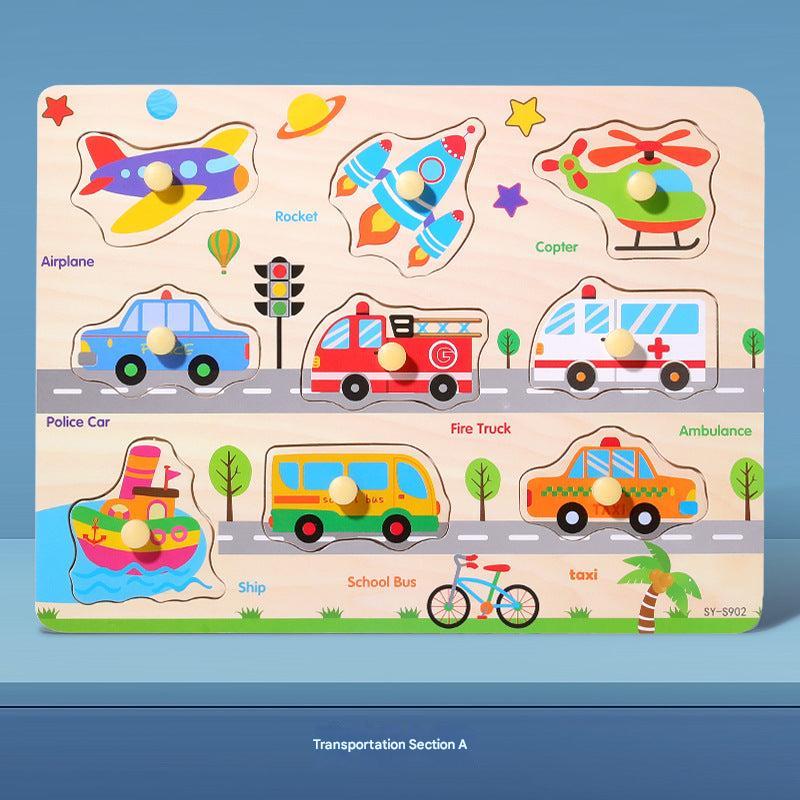 Kids learning numbers through play with the puzzle