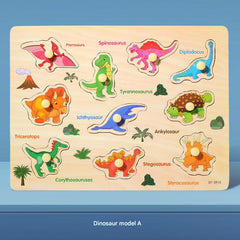 Children using the wooden puzzle for cognitive skills