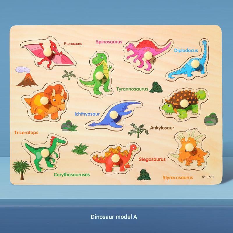 Children using the wooden puzzle for cognitive skills