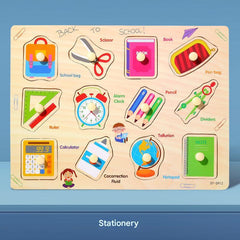 Assorted components of the educational puzzle game