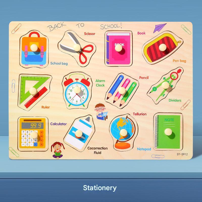 Assorted components of the educational puzzle game
