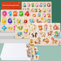 Children engaging with a wooden alphabet puzzle game