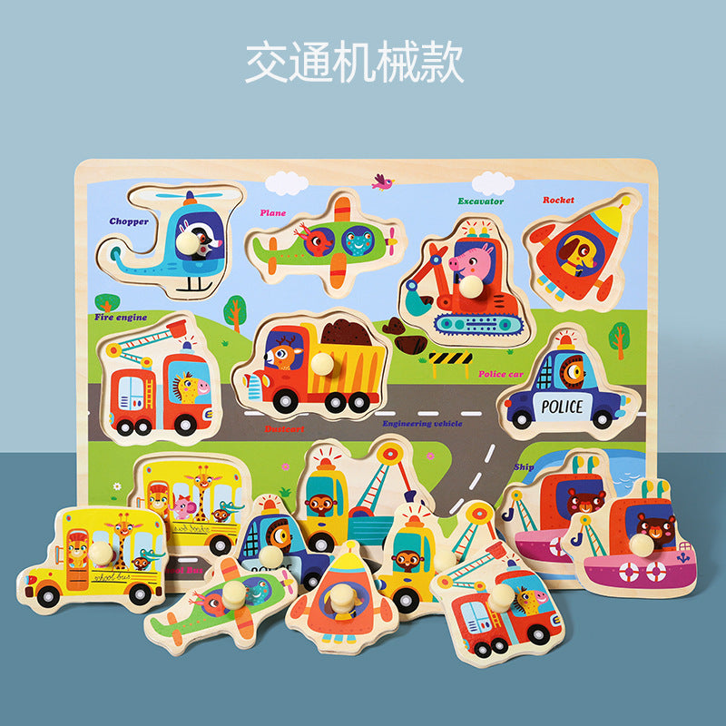 Children engaging with a wooden alphabet puzzle game