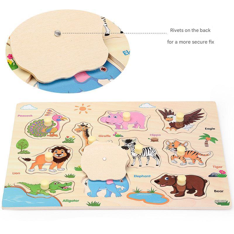Wooden puzzle board illustrating numbers for kids