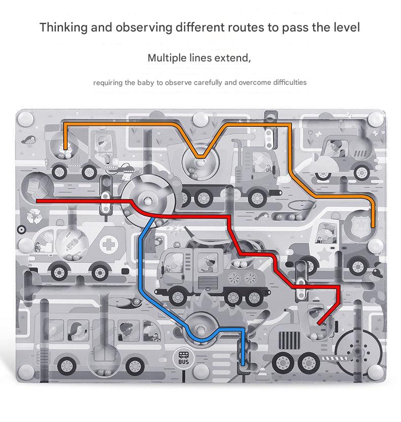 Magnetic maze toy with animal theme