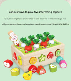 Kids Educational Farm & Orchard Shape Matching Blocks Toy Set image 1