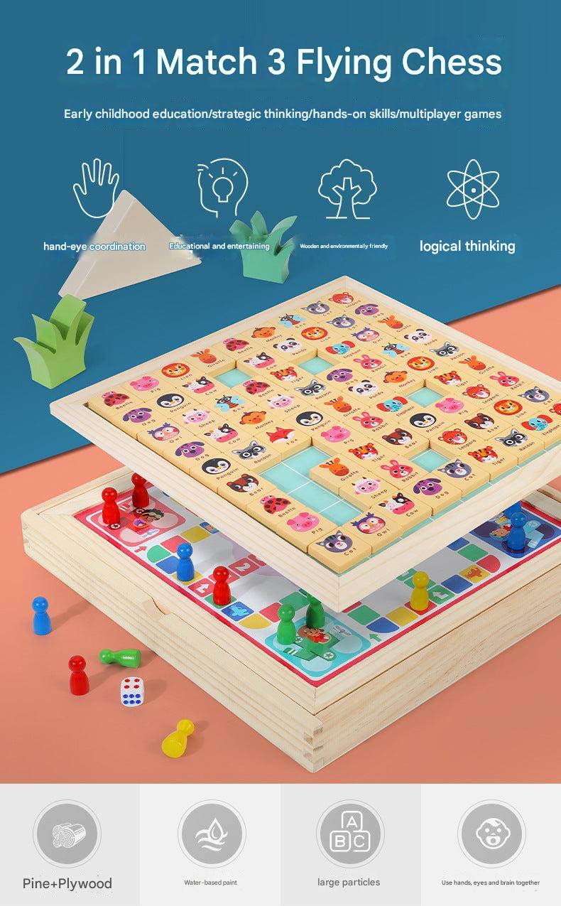 Child using fine motor skills with board game