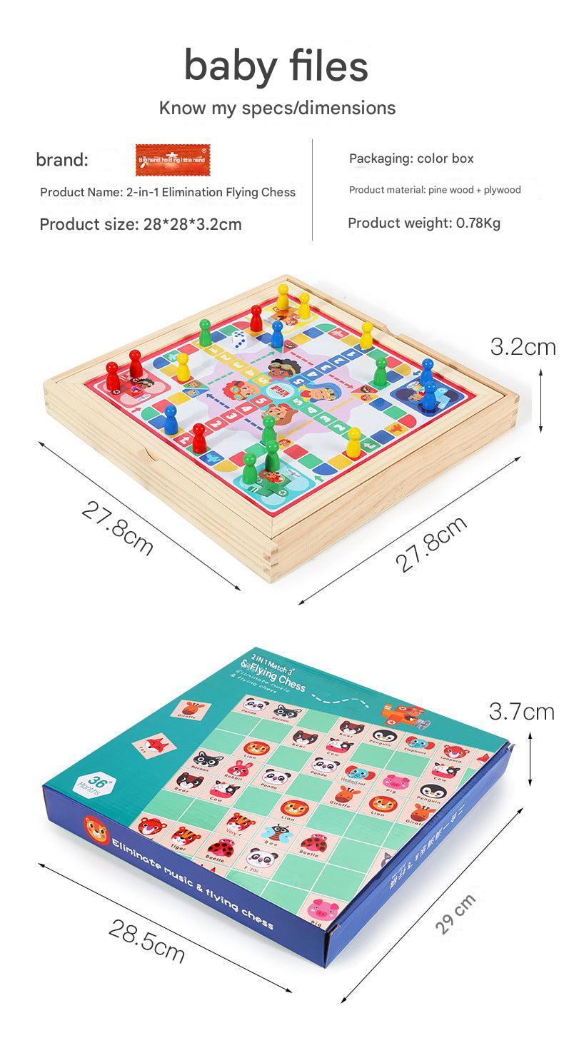 Dual Puzzle Wooden Toy Game Board for Kids