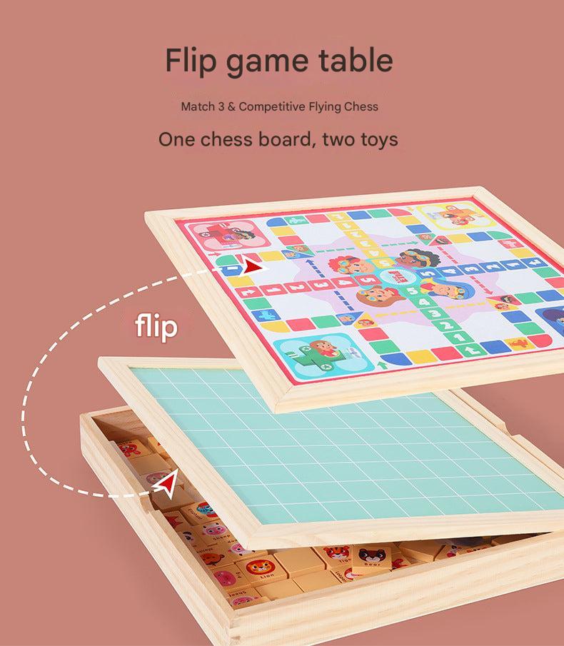 Wooden game board with vibrant colours