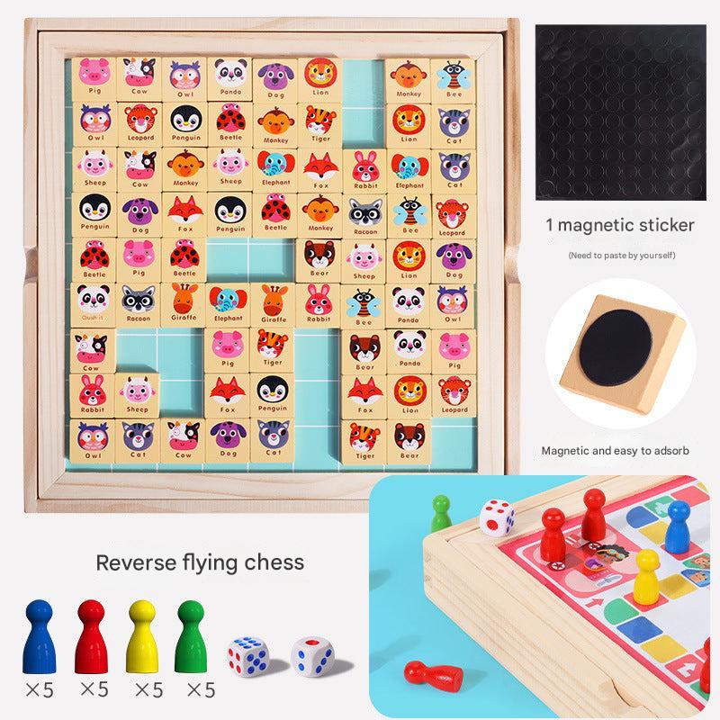 Wooden game board with vibrant colours