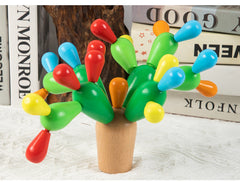 Vibrantly coloured wooden cactus blocks