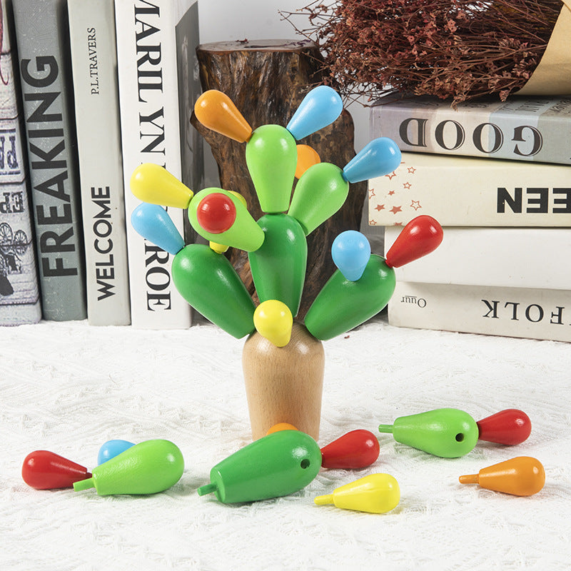 Educational playtime with cactus puzzle blocks