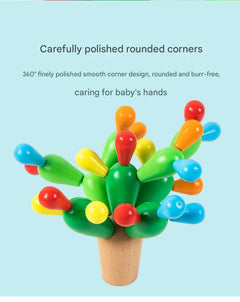 Packaged Kids' Wooden Cactus Puzzle set