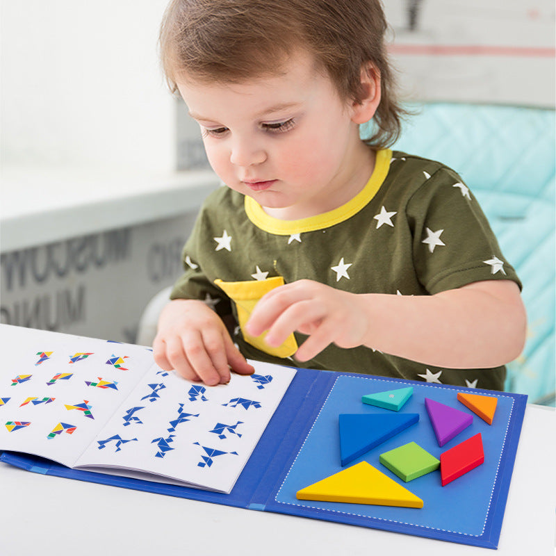 Kids Wooden Magnetic Tangram Set image 2