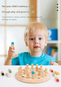 Children playing with wooden chess set - Image 3