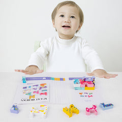 Cat themed wooden puzzle blocks image 2