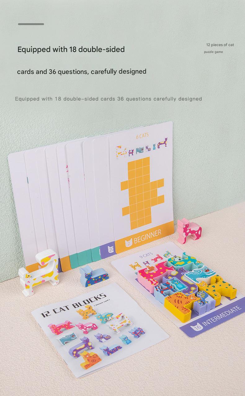 Vibrant cat theme puzzle blocks image 8