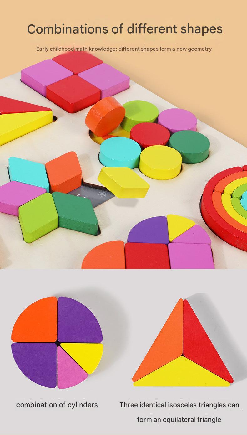 Montessori educational toy wooden puzzle for toddlers image 2