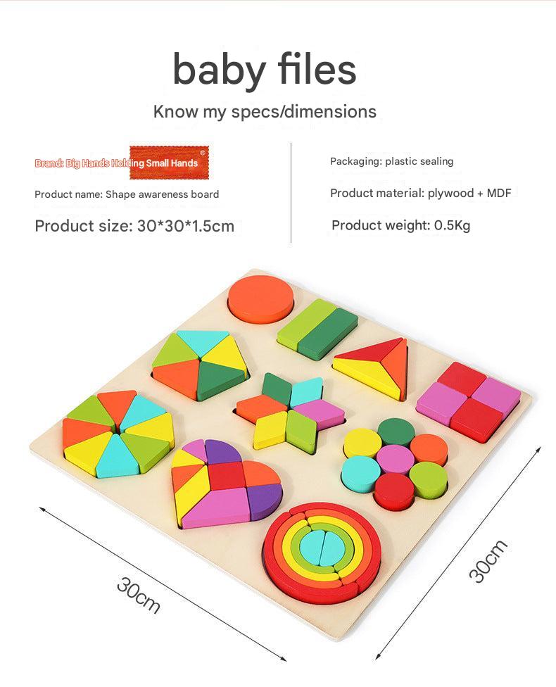 wooden puzzle pieces for shape matching image 4
