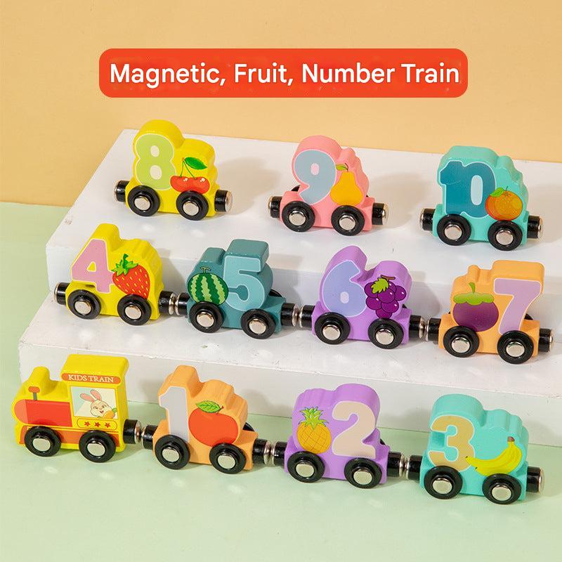 Magnetic Numbers Train Blocks in multi-colours