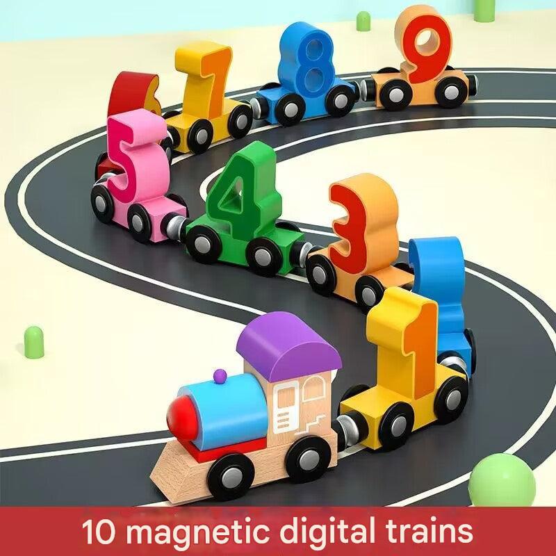 Magnetic train blocks enabling motor skills